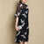 Illusion Neck & Sleeve Cranes Pattern Cheongsam Chinese Dress