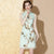 Sleeveless Real Silk 2-layers A-line Cheongsam Floral Chinese Dress