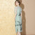 Mandarin Collar Illusion Neck Floral Chinese Dress Summer Dress