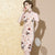 Puff Sleeve Knee Length Floral Cheongsam Chinese Summer Dress