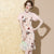 Puff Sleeve Knee Length Floral Cheongsam Chinese Summer Dress
