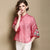 Floral Embroidery Mandarin Sleeve Cheongsam Top Chinese Style Blouse