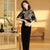 Bird Pattern Splicing Cloak Cheongsam Chinese Style Evening Dress