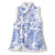 Chaleco acolchado chino con borde de piel de patrón de porcelana azul y blanco