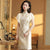Puff Sleeve Fancy Cotton Retro Cheongsam Shanghai Style Chinese Dress