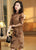 Puff Sleeve Floral Flocking Retro Cheongsam Shanghai Style Chinese Dress