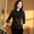 3/4 Sleeve Floral Embroidery Cheongsam Top Chinese Blouse