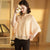 Floral Embroidery Ruffle Sleeve Cheongsam Top Chinese Blouse