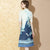 Half Sleeve Crane Pattern Knee Length Retro Chinese Dress
