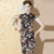 Mandarin Collar Cap Sleeve Floral Silk Blend Cheongsam Chinese Dress