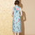 Sleeveless Floral Embroidery Real Silk Cheongsam Chinese Dress