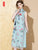 Sleeveless Floral Embroidery Real Silk Cheongsam Chinese Dress