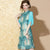 Lotus Sleeve Knee Length Brocade Cheongsam Chinese Dress
