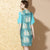 Lotus Sleeve Knee Length Brocade Cheongsam Chinese Dress