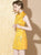 Mini vestido chino sin mangas con brocado cheongsam sexy
