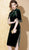 Robe de mère de style chinois Cheongsam en velours à manches à volants et au genou