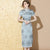 Tee-Länge Retro Cheongsam Brokat Chinesisches Kleid mit Spitzenkante