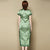 Tea Length Bamboo Pattern  Brocade Retro Cheongsam Chinese Dress