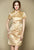 Knee Length Short Sleeve Floral Brocade Cheongsam Chinese Dress