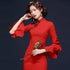 Ruffle Sleeve Cheongsam Top Retro Chinese Style Pencil Dress