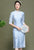 Robe crayon de style chinois traditionnel Cheongsam bord de broderie florale