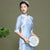 Floral Embroidery Edge Traditional Cheongsam Chinese Style Pencil Dress