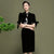 Floral Embroidery Velvet Cheongsam Chinese Style Pencil Dress