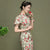 Modernes Cheongsam im chinesischen Stil Samt-Bleistift-Kleid mit Rüschenärmeln