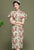 Ruffle Sleeve Modern Cheongsam Chinese Style Velvet Pencil Dress