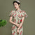 Modernes Cheongsam im chinesischen Stil Samt-Bleistift-Kleid mit Rüschenärmeln