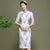 Vestido de tubo estilo chino cheongsam moderno de encaje floral con borlas