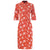 Floral Corduroy Modern Cheongsam Chinese Style Pencil Dress