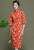 Floral Corduroy Modern Cheongsam Chinese Style Pencil Dress