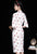 Robe crayon de style chinois Cheongsam moderne en velours côtelé à manches trompette