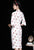 Trumpet Sleeve Floral Corduroy Modern Cheongsam Chinese Style Pencil Dress