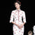 Trumpet Sleeve Floral Corduroy Modern Cheongsam Chinese Style Pencil Dress