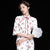 Trumpet Sleeve Floral Corduroy Modern Cheongsam Chinese Style Pencil Dress