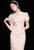 Puff Sleeve Modern Cheongsam Chinese Style Floral Pencil Dress