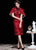 Ruffle Sleeve Modern Cheongsam Chinese Style Pencil Dress with Cape