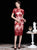 Robe crayon de style chinois traditionnel Cheongsam en dentelle florale