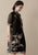 Floral Embroidery Illusion Sleeve Real Silk Modern Cheongsam Chinese Dress