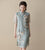 Floral Embroidery Illusion Sleeve Real Silk Modern Cheongsam Chinese Dress