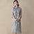 Floral Embroidery Trumpet Sleeve Organza Modern Cheongsam Chinese Dress