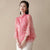 Chinesische Bluse mit Trompetenärmeln und Cheongsam-Top mit Blumenstickerei