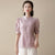 Puff Sleeve Floral Embroidery Silk & Cotton Cheongsam Top Chinese Blouse