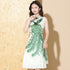 Vestido chino cheongsam moderno bordado de Phoenix con falda plisada