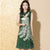Robe chinoise Cheongsam moderne à broderie Phoenix avec jupe plissée