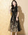 Floral Embroidery Modern Cheongsam A-Line Chinese Dress with Tulle