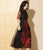 Floral Embroidery Modern Cheongsam A-Line Chinese Dress with Tulle