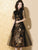 Floral Embroidery Modern Cheongsam A-Line Chinese Dress with Tulle